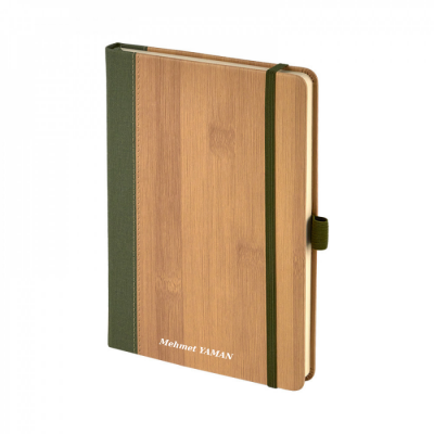 2428 Kişiye Özel Termo Deri Bambu Defter - Mch