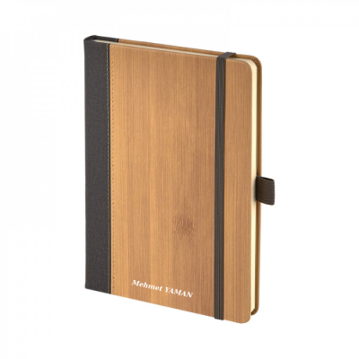 2428 Kişiye Özel Termo Deri Bambu Defter - 2