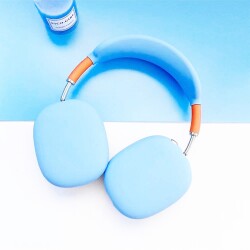 AirPods Max Mavi Silikon Kulaklık Kılıfı - 3