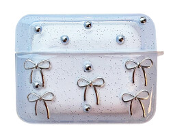 AirPods Pro Silver Fiyonk Silikon Kılıf - Eiroo