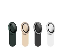 Apple iPhone 13 / 13 Mini Metal Kenarlı Cam Siyah Kamera Lensi Koruyucu - 3