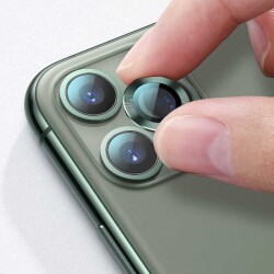 Apple iPhone 13 / 13 Mini Metal Kenarlı Cam Siyah Kamera Lensi Koruyucu - 7