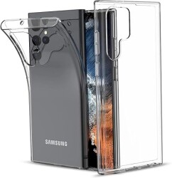 Dafoni Aircraft Samsung Galaxy S22 Ultra 5G Şeffaf Ultra İnce Silikon Kılıf - Dafoni