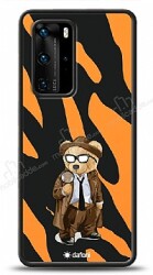 Dafoni Art Huawei P40 Pro Detective Teddy Bear Kılıf - Dafoni
