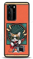 Dafoni Art Huawei P40 Pro Guitarist Cat Kılıf - Dafoni