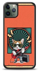 Dafoni Art iPhone 11 Pro Max Guitarist Cat Kılıf - 1