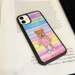 Dafoni Art iPhone 12 Mini 5.4 inç Chic Teddy Bear Kılıf - 3