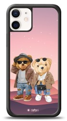 Dafoni Art iPhone 12 Mini 5.4 inç Cool Couple Teddy Kılıf - Dafoni