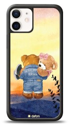 Dafoni Art iPhone 12 Mini 5.4 inç Sunset Teddy Bears Kılıf - Dafoni