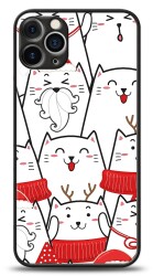 Dafoni Art iPhone 12 Pro 6.1 inç New Year Cats Kılıf - Dafoni