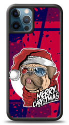 Dafoni Art iPhone 12 Pro Max 6.7 inç Christmas Pug Kılıf - Dafoni