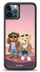 Dafoni Art iPhone 12 Pro Max 6.7 inç Cool Couple Teddy Kılıf - Dafoni