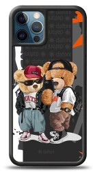 Dafoni Art iPhone 12 Pro Max 6.7 inç Icon Couple Teddy Kılıf - Dafoni
