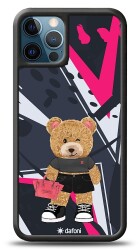 Dafoni Art iPhone 12 Pro Max 6.7 inç Rock And Roll Teddy Bear Kılıf - 1