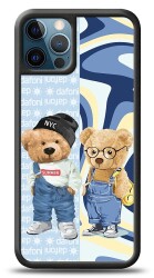 Dafoni Art iPhone 12 Pro Max 6.7 inç Summer Couple Teddy Kılıf - Dafoni