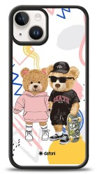 Dafoni Art iPhone 14 Fun Couple Teddy Kılıf - 1