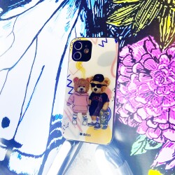 Dafoni Art iPhone 14 Fun Couple Teddy Kılıf - 3