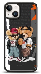 Dafoni Art iPhone 14 Icon Couple Teddy Kılıf - 1