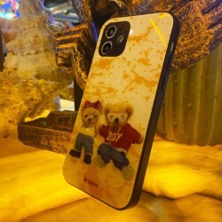 Dafoni Art iPhone 14 Style Couple Teddy Kılıf - 2