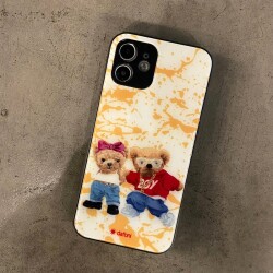 Dafoni Art iPhone 14 Style Couple Teddy Kılıf - 3