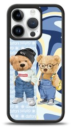 Dafoni Art iPhone 15 Pro Summer Couple Teddy Kılıf - Dafoni