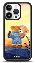 Dafoni Art iPhone 15 Pro Sunset Teddy Bears Kılıf - Dafoni
