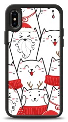 Dafoni Art iPhone X New Year Cats Kılıf - Dafoni