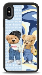 Dafoni Art iPhone X Summer Couple Teddy Kılıf - 1