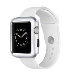 Dafoni Glass Guard Apple Watch Metal Kenarlı Silver Kılıf 38mm - Dafoni