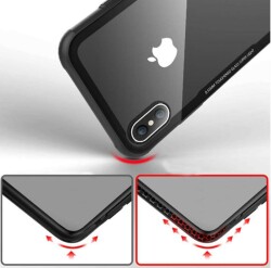 LIKGUS iPhone 7 Plus / 8 Plus Beyaz Silikon Kenarlı Cam Kılıf - 9