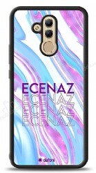 Dafoni Glossy Huawei Mate 20 Lite Kişiye Özel Simli Rainbow Mermer Kılıf - Dafoni