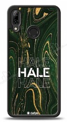Dafoni Glossy Huawei P Smart 2019 Kişiye Özel Simli Yeşil Mermer Kılıf - Dafoni