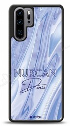 Dafoni Glossy Huawei P30 Pro Kişiye Özel Simli Cornflower Mermer Kılıf - Dafoni
