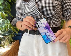 Dafoni Glossy iPhone 11 Kişiye Özel Harf Simli Pembe Mermer Desenli Kılıf - 2