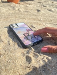 Dafoni Glossy iPhone 11 Pro Max Kişiye Özel Harf Purple Effect Kılıf - 2