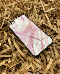 Dafoni Glossy iPhone 11 Pro Max Kişiye Özel Harf Simli Pembe Mermer Kılıf - 2
