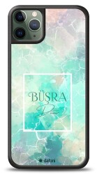 Dafoni Glossy iPhone 11 Pro Max Kişiye Özel Simli Renkli Mermer Kılıf - Dafoni