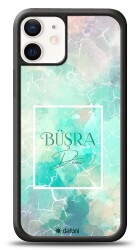 Dafoni Glossy iPhone 12 Mini 5.4 inç Kişiye Özel Simli Renkli Mermer Kılıf - 1