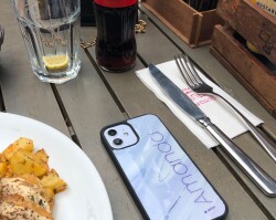 Dafoni Glossy iPhone 14 Kişiye Özel İsimli Simli Mor Mermer Kılıf - 4