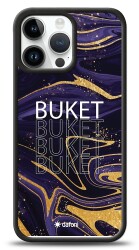 Dafoni Glossy iPhone 15 Pro Max Kişiye Özel Simli Mor Mermer Kılıf - Dafoni