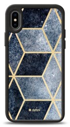 Dafoni Glossy iPhone X Simli Mavi Prizma Kılıf - 1