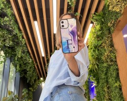 Dafoni Glossy iPhone XR Kişiye Özel Harf Simli Pembe Mermer Desenli Kılıf - 3