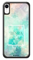 Dafoni Glossy iPhone XR Kişiye Özel Simli Renkli Mermer Kılıf - Dafoni
