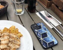 Dafoni Glossy iPhone XR Simli Mavi Prizma Kılıf - 4