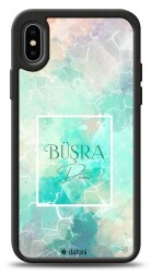 Dafoni Glossy iPhone XS Kişiye Özel Simli Renkli Mermer Kılıf - Dafoni