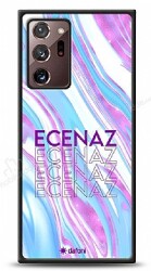 Dafoni Glossy Samsung Galaxy Note 20 Ultra Kişiye Özel Simli Rainbow Mermer Kılıf - Dafoni
