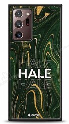 Dafoni Glossy Samsung Galaxy Note 20 Ultra Kişiye Özel Simli Yeşil Mermer Kılıf - Dafoni