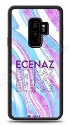Dafoni Glossy Samsung Galaxy S9 Plus Kişiye Özel Simli Rainbow Mermer Kılıf - Dafoni