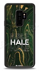 Dafoni Glossy Samsung Galaxy S9 Plus Kişiye Özel Simli Yeşil Mermer Kılıf - Dafoni