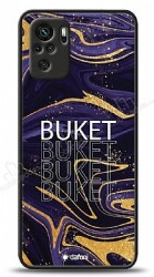 Dafoni Glossy Xiaomi Redmi Note 10 Kişiye Özel Simli Mor Mermer Kılıf - Dafoni